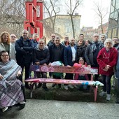 L'inaugurazione della panchina dedicata alle malattie rare