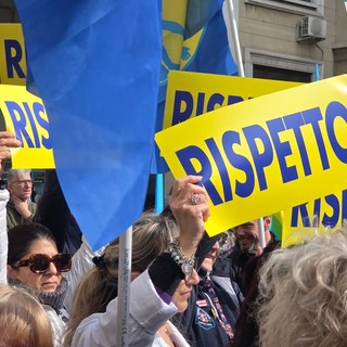 Una immagine di archivio di una protesta di medici e infermieri Una immagine di archivio di una protesta di medici e infermieri