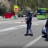 Controlli della Polizia al traforo del Frejus