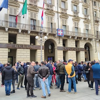 Manifestazione sindacale in piazza Castello