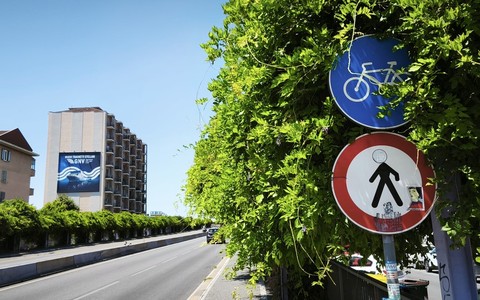 La pista ciclabile di corso Bramante