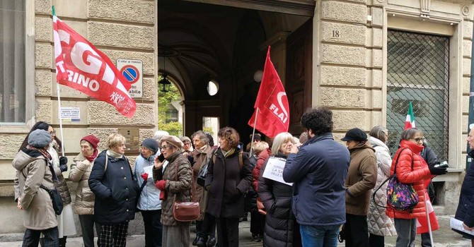 Presidio contro lo scorporo del Sant'Anna nella mattina di oggi
