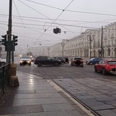 Traffico in tilt in piazza Vittorio Veneto Traffico in tilt in piazza Vittorio Veneto