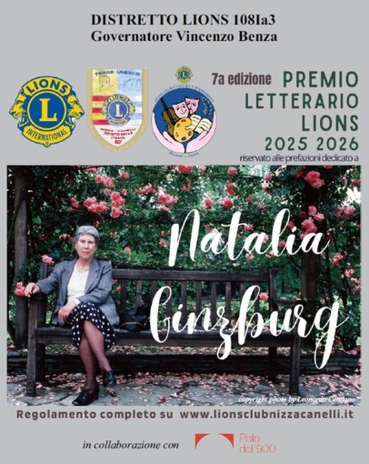 Domani 19 maggio presentazione del Premio Letterario Lions 2025 dedicato a Natalia Ginzburg