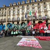 protesta sindacale in piazza Castello