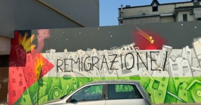 Il murale di Nichelino per Gaza vandalizzato