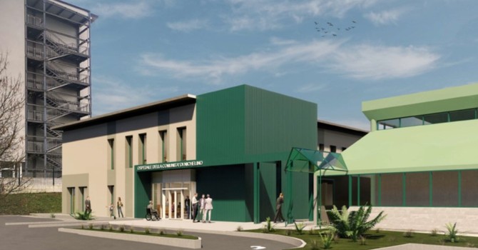 Il rendering del futuro ospedale di comunità di Nichelino