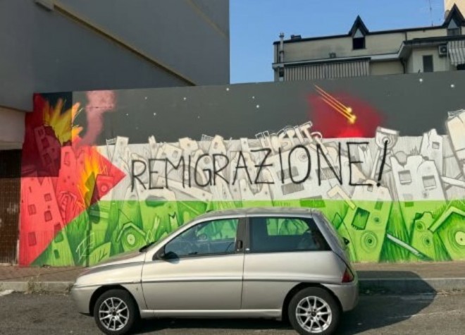 Il murale di Nichelino per Gaza vandalizzato