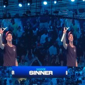 Il saluto di Jannik Sinner al pubblico dell'Inalpi Arena Il saluto di Jannik Sinner al pubblico dell'Inalpi Arena
