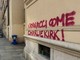 Scritte contro il leader di FN in via Pietro Micca