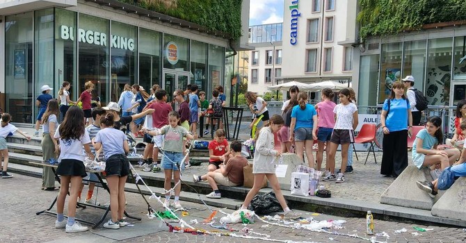 Iniziativa con le scuole in via Sant'Ottavio