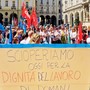 Lo sciopero con presidio davanti al Comune (foto Filcams Torino) Lo sciopero con presidio davanti al Comune (foto Filcams Torino)