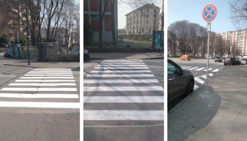 La nuova segnaletica stradale davanti al liceo Majorana