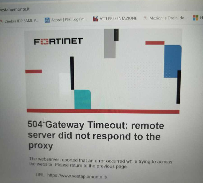 Problemi per il sito Vesta