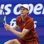 Jannik Sinner durante la finale persa contro Carlos Alcaraz
