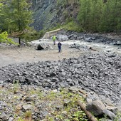 La frana del 2024 sempre in Valle Argentera