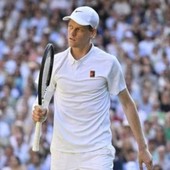 Una immagine di Jannik Sinner nel recente torneo di Wimbledon