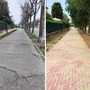 Via general Perotti a Beinasco, prima e dopo gli interventi
