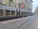 Traffico in tilt in piazza Vittorio Veneto: sei tram bloccati con le doppie frecce