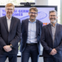Francesco Cianelli, CEO di Teoresi GmbH e CFO di Teoresi Group (al centro) con Stuart Baskcomb e Robert Muirhead, co-founder e co-Director di Delta System Solutions