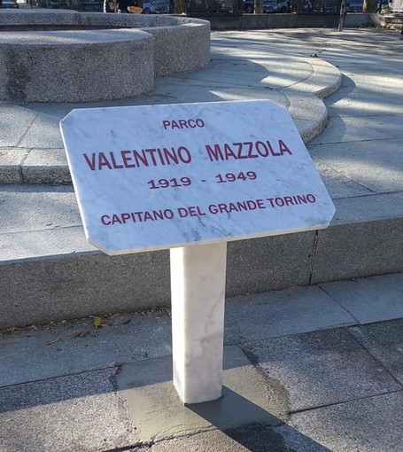 targa commemorativa di Valentino Mazzola
