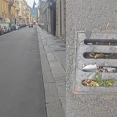 Tombini &quot;cementati&quot; durante la riasfaltatura, la via del centro si allaga con le piogge