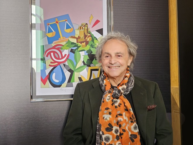 Ugo Nespolo in una immagine di repertorio