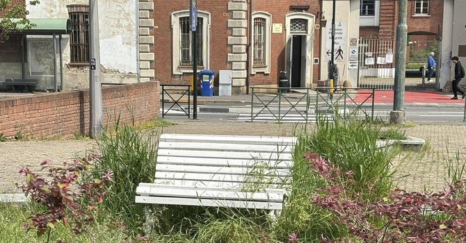 L'opera d'arte vandalizzata