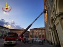 L'intervento dei Vigili del fuoco in piazza San Carlo L'intervento dei Vigili del fuoco in piazza San Carlo