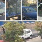 I danni registrati dalle vetture parcheggiate nella zona