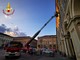 L'intervento dei Vigili del fuoco in piazza San Carlo