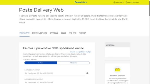 Poste Delivery Web per spedire pacchi online Poste Delivery Web per spedire pacchi online