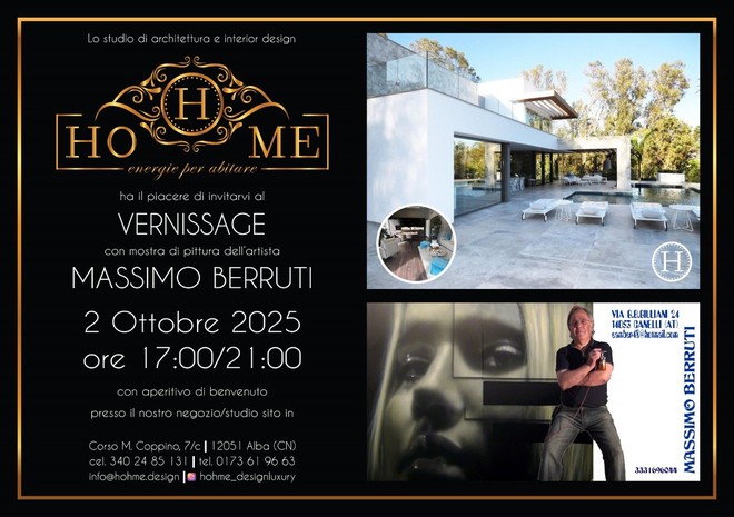 Alba ospita il Vernissage di Massimo Berruti: arte e design si incontrano il 2 ottobre 2025