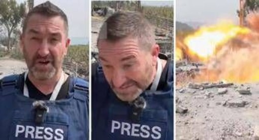 Israele, giornalista in diretta scampa a raid aereo in Libano Israele, giornalista in diretta scampa a raid aereo in Libano