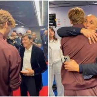 Sinner, 'talismano' Morandi alle Finals: &quot;Mi hai portato fortuna&quot;. E Spalletti lo abbraccia