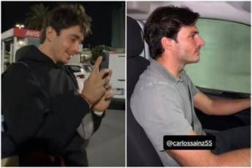 Leclerc, atterraggio d'emergenza dopo Baku. E lui affitta un van... con Sainz