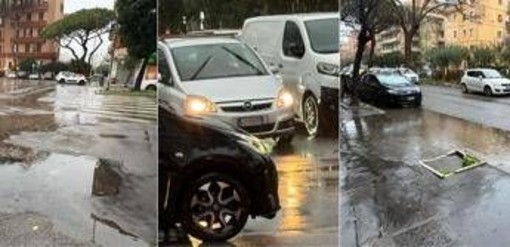 Nubifragio su Roma, strade allagate e traffico in tilt