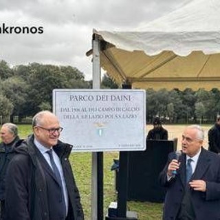 Lotito: "Siamo alle battute finali su documenti per Flaminio". Gualtieri: "Auspico che la Lazio abbia la sua casa" Lotito: "Siamo alle battute finali su documenti per Flaminio". Gualtieri: "Auspico che la Lazio abbia la sua casa"