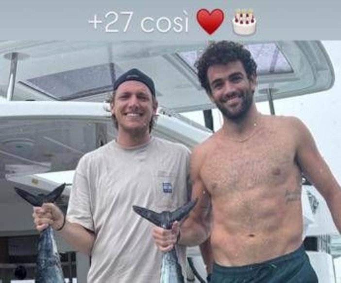 Berrettini, giornata di pesca alle Maldive e auguri social al fratello Jacopo