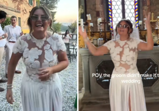 La lascia 7 giorni prima del matrimonio, lei festeggia comunque... con l'abito da sposa
