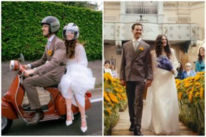 Francesca Michielin si è sposata, giro in Vespa come 'Vacanze romane'